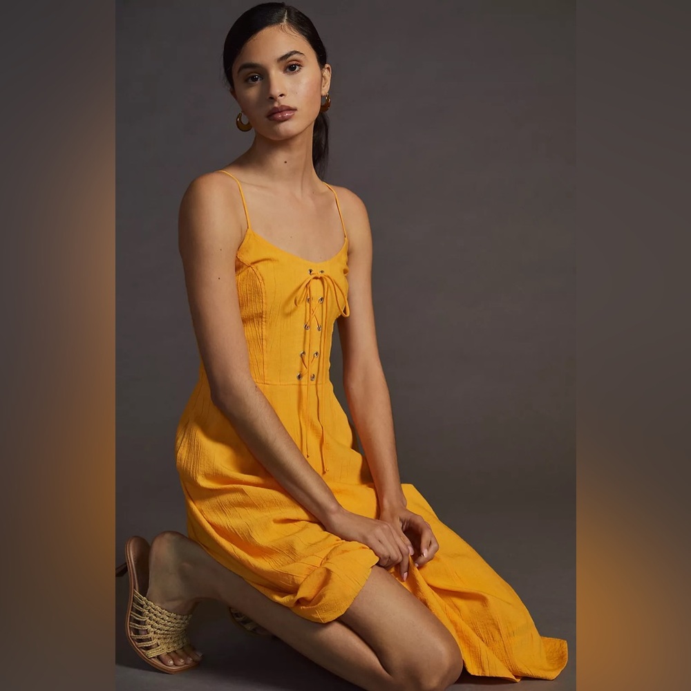 Lace Up Midi Dress by Maeve - Picture 3 of 10